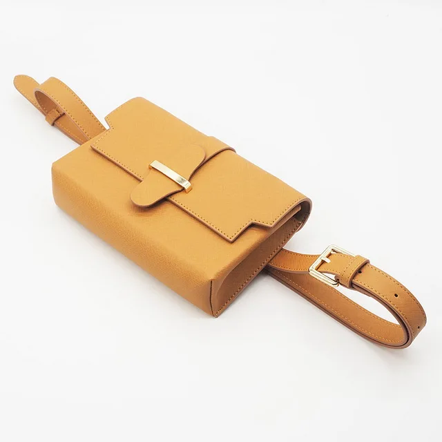 

Fashion leisure brown belt bags waist pouch for women pu leather fanny pack, Custom