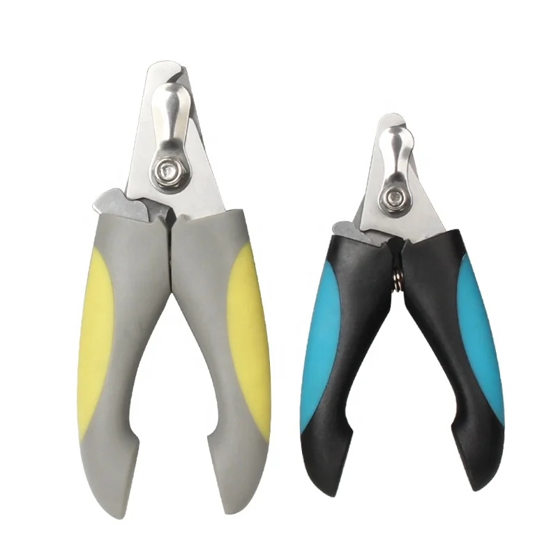 

Factory Wholesale Multicolor Quality Cat Nail Cutter Pet Dog Nail Clipper With Safety Guard, Gray+orange;blue+black;black+green