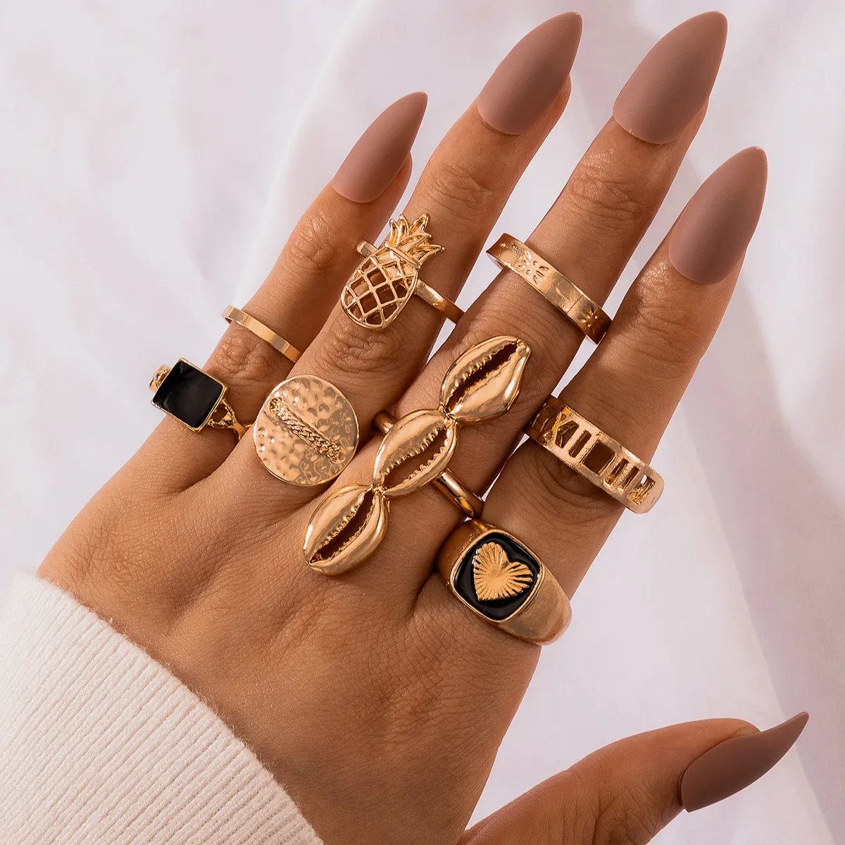 

Fashion gold shell ring set for women Wholesale N2103148, Picture
