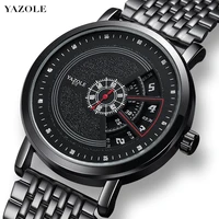 

YAZOLE Z 509 510 511 Fashion Metal Strap Black Men Watches Quartz Movement Waterproof Business Wristwatch Reloj