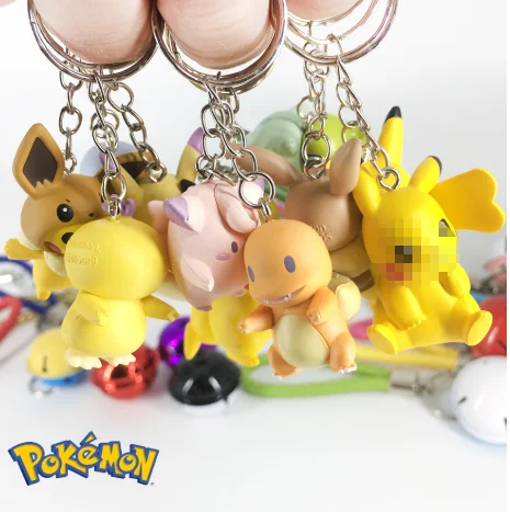 

Free Shipping Keychain Pokemon Toys Bulbasaur Squirtle Action Figure Woman Bag Decoration, Colorful