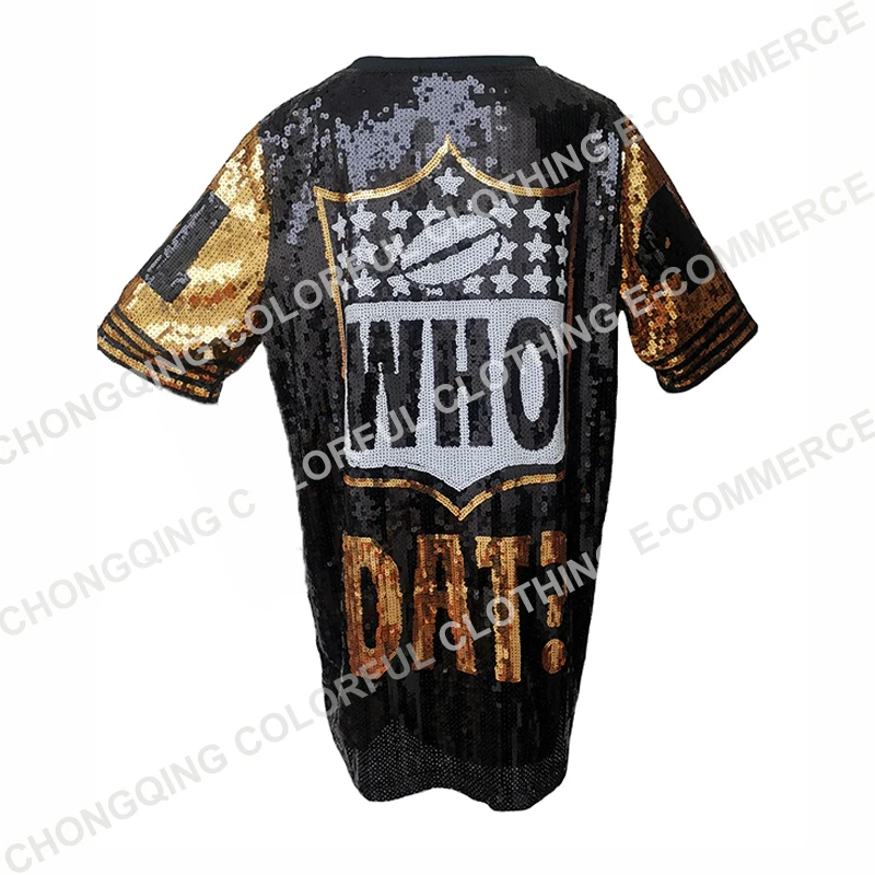 

YIZHIQIU New Orleans 2XL black and gold saint Sequin Jerseys, Black and silver