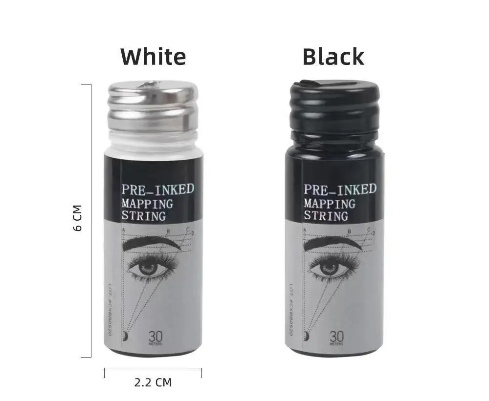 

Newest OEM Permanent Makeup Black And White Pre-inked Mapping String Permanent Microblading 30m Inked Mapping String