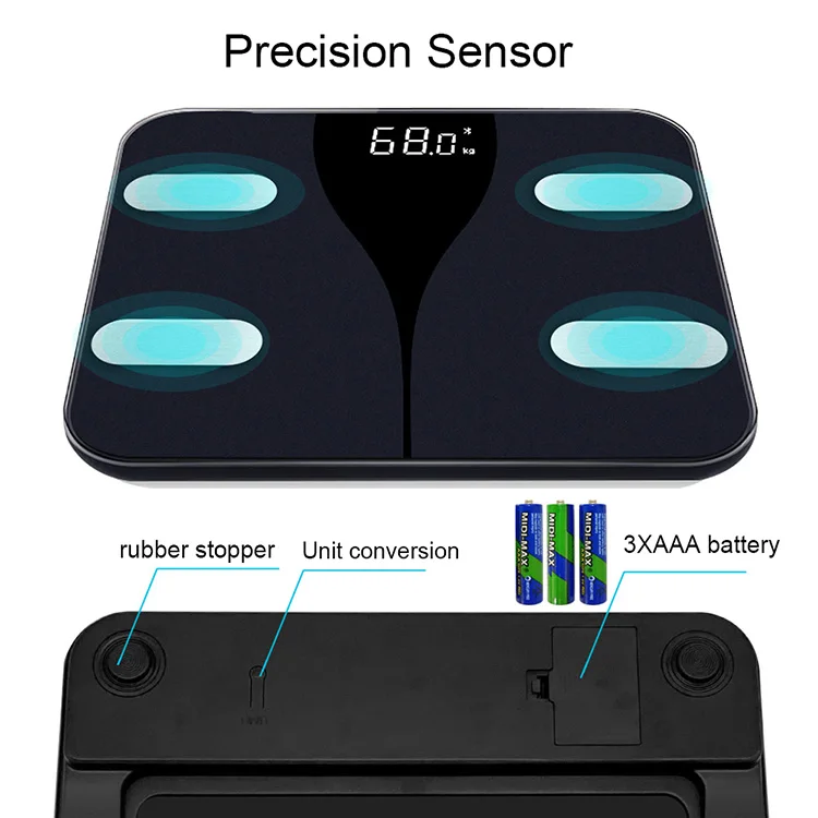 body composition scale with bluetooth bmr bmi scale weight loss Amazon hot sell scale