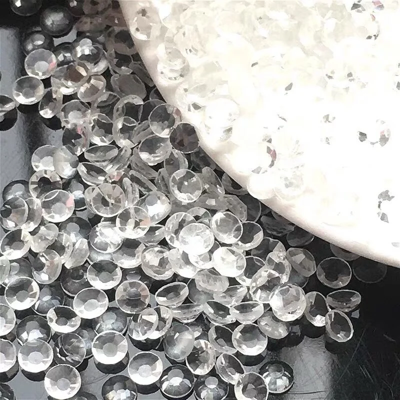 

100% Good Feedback Glass Stone Transparent Flat Back Cold Fixation Non Hot Fix Crystal Rhinestone For Nail Art Decoration