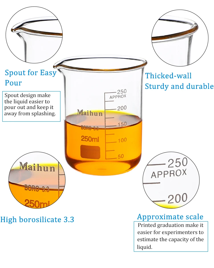 Factory supplies cheap price high borosilicate glass beakers laboratory glassware