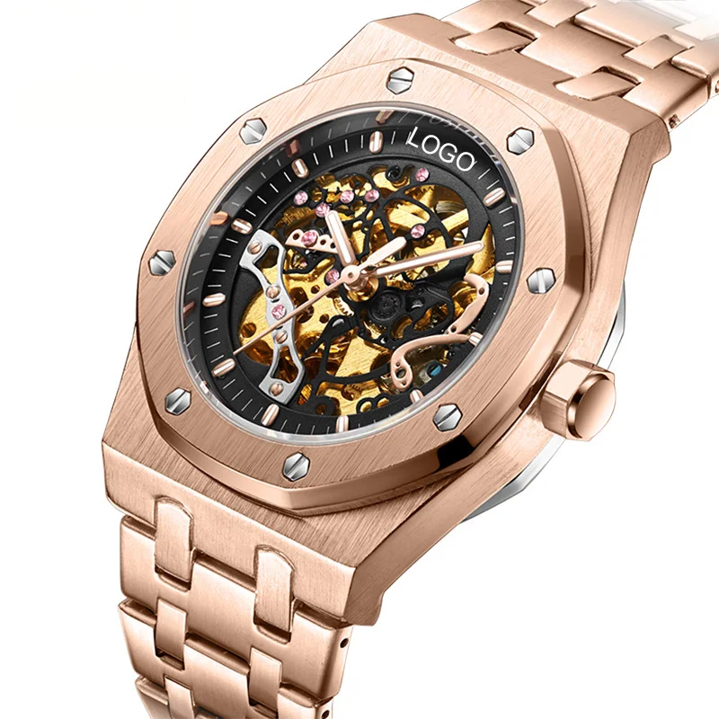 

Top Luxury brand Skeleton Automatic mechanical men watch waterproof hollowed out dial clock fashion Automatic watch man