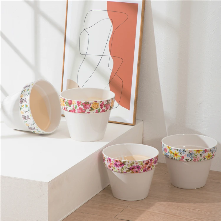 

Hot selling home garden decoration plant pot indoor outdoor ceramic porcelain white flower pots for garden decor