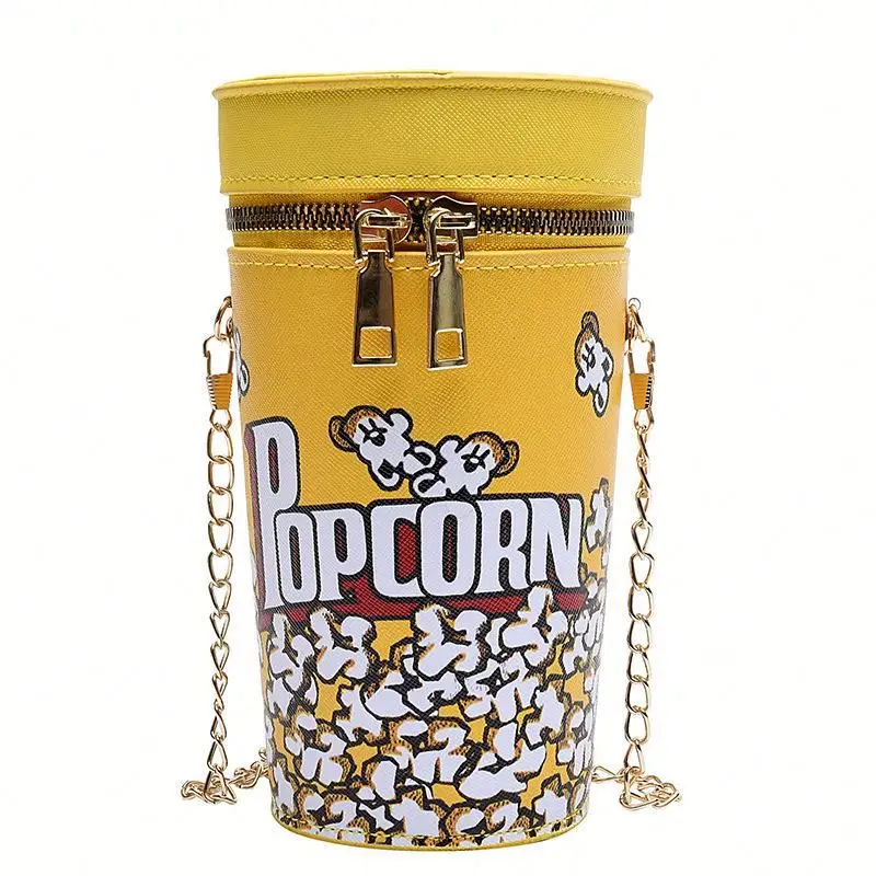 

Hot Sale Fashion Young Girls Cute Popcorn Coin Bag Purses PU Satchel Shoulder Chain Crossbody Handbag