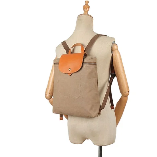 

High Quality Canvas Backpack Simple Design And Large Capacity School Backpack With Zipper Closure