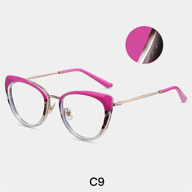 

Fashion Retro Eyeglasses Frame TR90 Cat Eye Shaped Eyeglasses Blue Light Blocking Optical Glasses For Myopia Lens