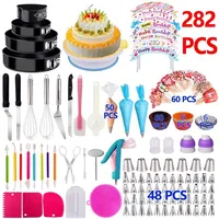 

Amazon Most Popular Factory 282 Piece Decor Tool Turntable Piping Decoration Wilton Cake Decorating Kit Supply Frosting Tip