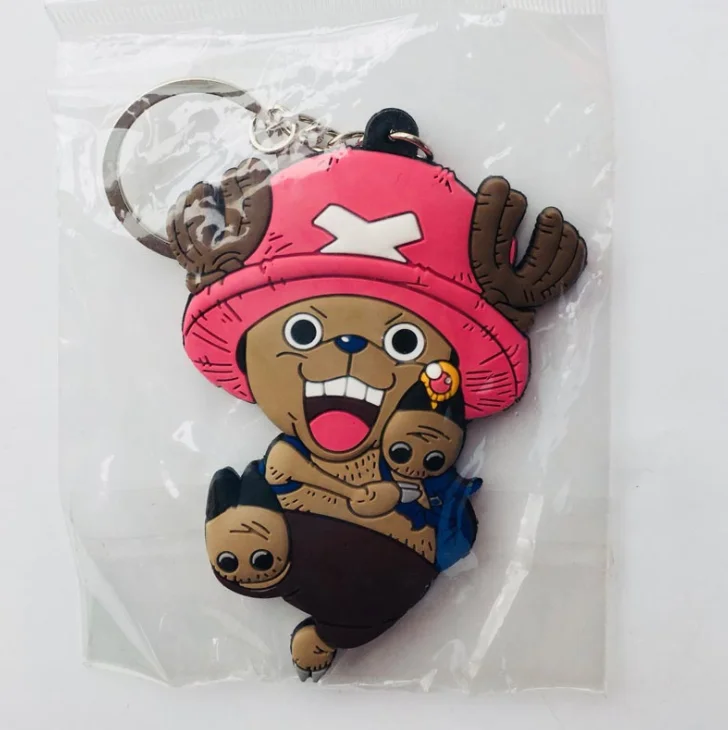 Ufogift Anime Character One Piece Keychain 3d Double Side Key Ring Pvc