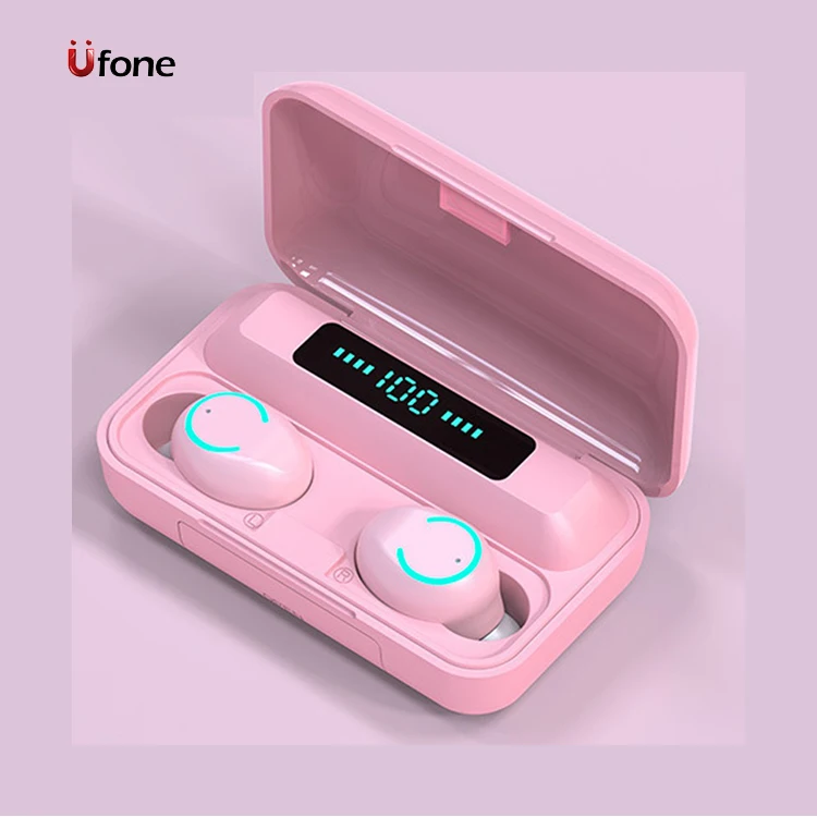 

Ufone New Arrival F9-9 Tws Wireless Earphones 9d Stereo Headphones Headset With Led Display 2000mAh Powerbank, Black, pink, yellow, blue, purple