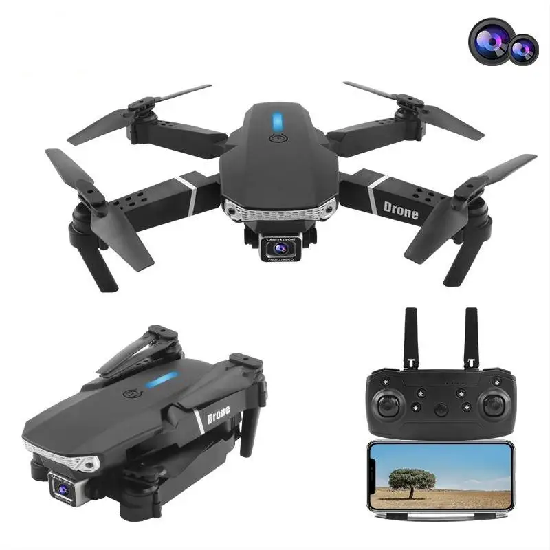 

2021 E88 Rc Quadcopter With Fixed Height 4k HD Wide-angle Camera Mini Drone toys Gesture Photo Mini Folding e88 pro