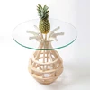 2019 Hot sale wooden Wholesale cheap and nice design wooden tea coffee table with Glass Top