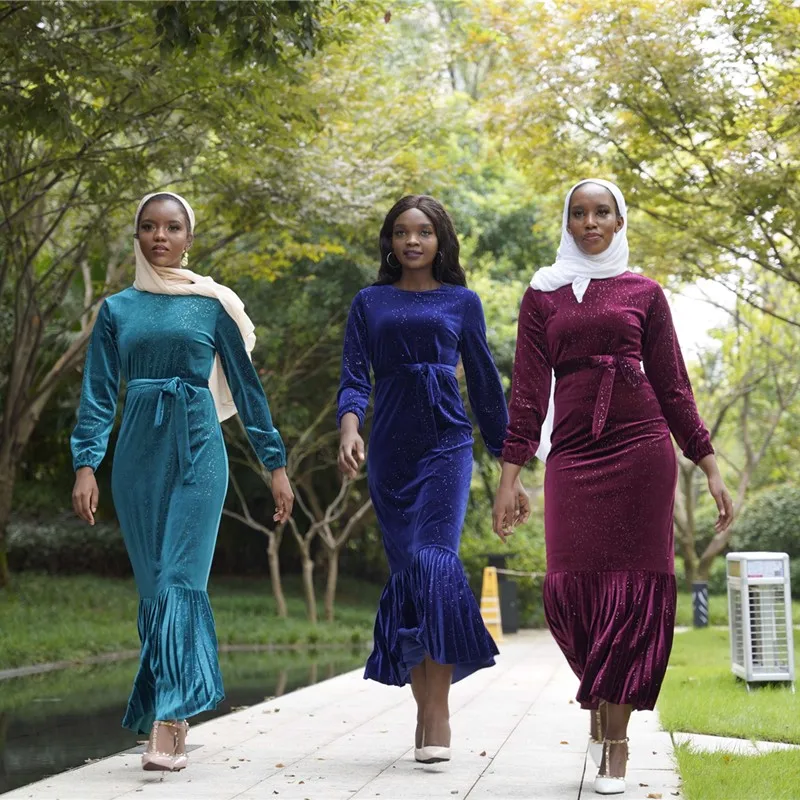 

2020 New arrival fashion shinny velvet islamic maxi abaya top quality muslim turkey velvet maxi abaya long sleeve velvet abaya, Navy,black,wine red, green
