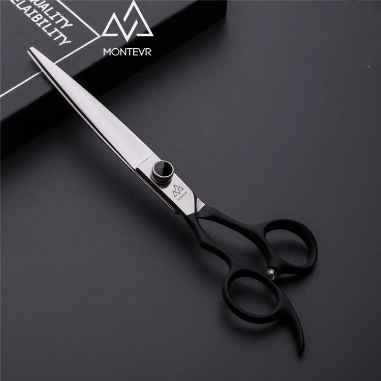

Left handed pet grooming scissors dog hair cutting scissors 7 inch black coated grooming scissors, Pink or black