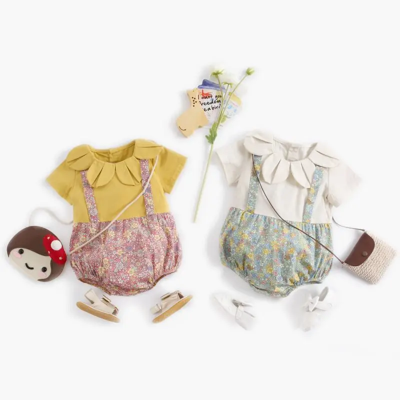 

new design baby clothes ruffle flower newborn baby girls rompers clothes