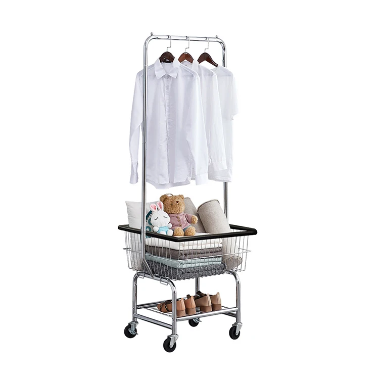 

Kainice Wholesale Metal Laundry Cart With Wheels Stainless Steel Dirty Laundry Store Metal Laundry Cart With Wheels