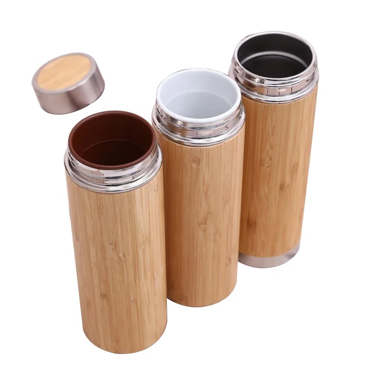 

Reusable Insulated Water Bottles Bamboo with Custom Logo 450ml