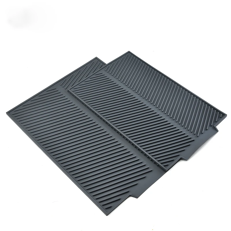

High quality in stock large and small size silicone sink pad silicone dish drying mat silicone trivet, Gray