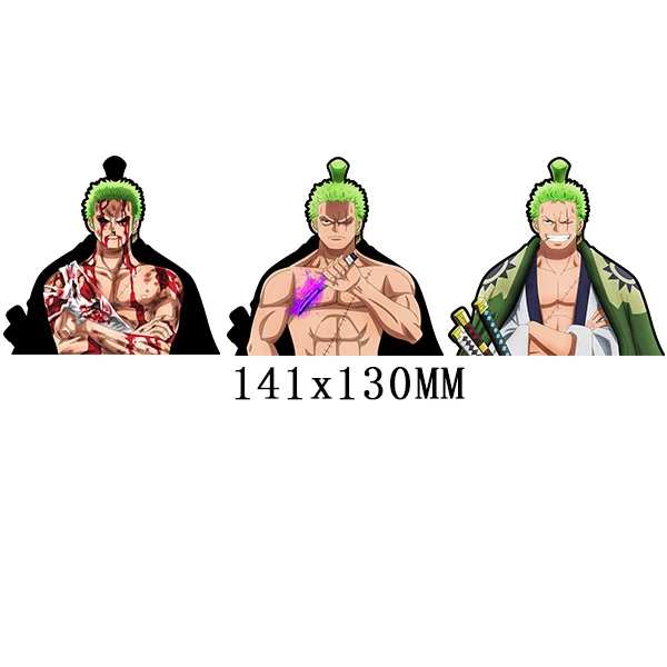 ONE PIECEd Roronoa Zoro Anime Motion Car Sticker Waterproof Car Decal 3D Lenticular Flip Manga Stickers Cartoon Decor
