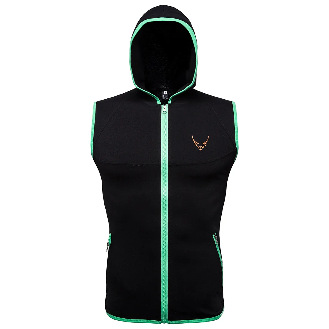 

2020 Hot sell wholesale sleeveless Hoodie with zipper for Men, Picture shows