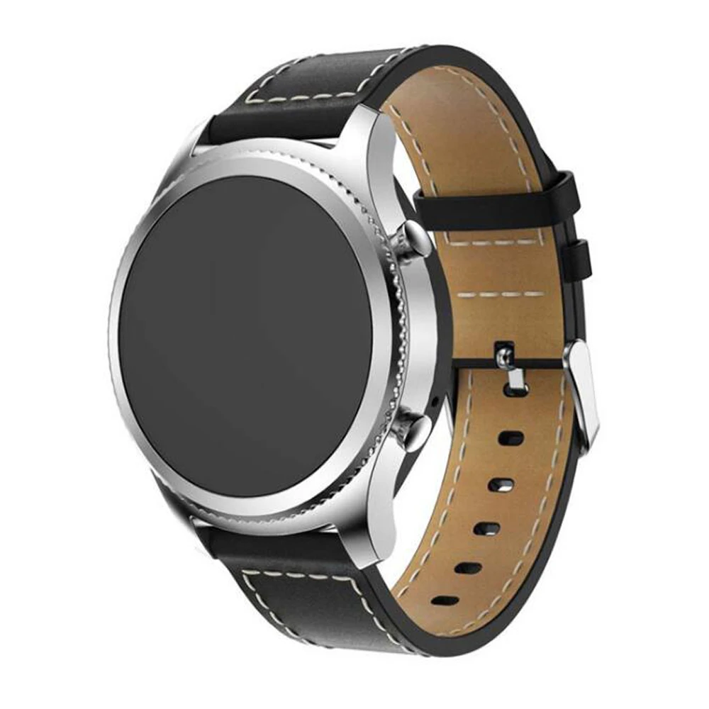 

22mm Leather Straps Smart Watch Bands For Samsung Gear S3 Classic Frontier Galaxy Watch Active Strap