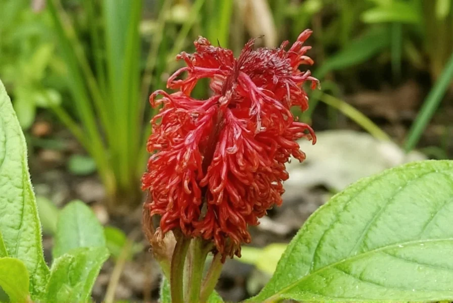 Wild ginger growing as ground cover beneath hostas and ferns in a woodland garden setting