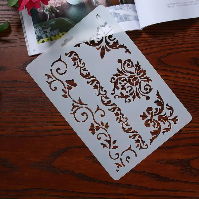Hollow Lase Stencils for DIY Scrapbooking Photo Album Journal Painting Template Pochoir Walls Arts and Crafts Drawing Tool