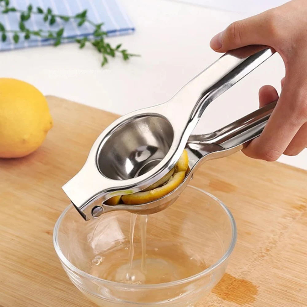 

Handheld Portable Lemon Hand Squeezer Manual Citrus Press Tool Fruit Juicer for Kitchen, Steel color