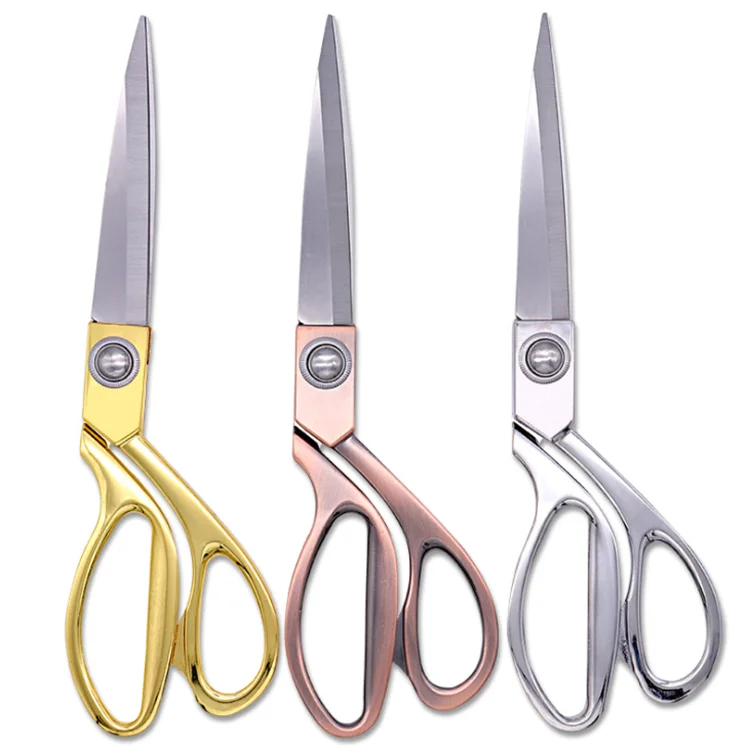 

Sewing Scissors 8 Inch Laser Logo Fabric Tailor Leather Scissors Fabric Gold Shearing Tailoring Embroidery Scissors