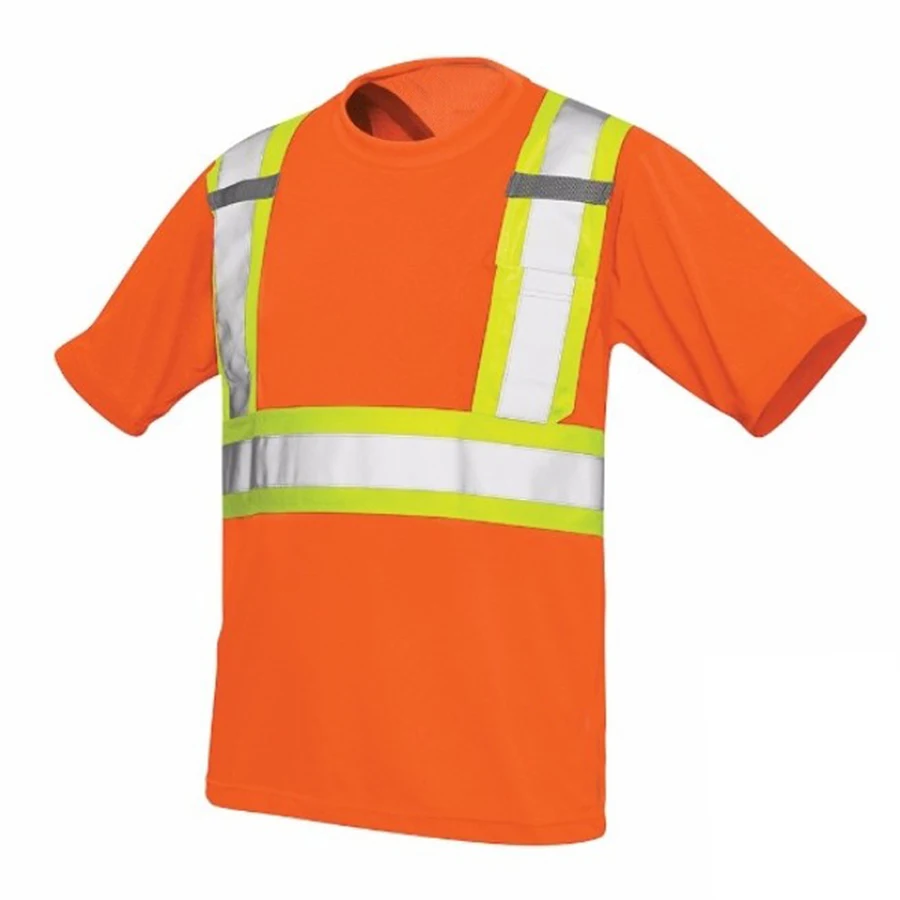Custom High Visibility Reflective Safety T Shirt With Short Sleeves For