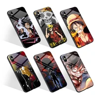 

Custom print Anime One Piece phone case for iPhone 11 Pro X XR XS MAX Tempered glass TPU case for A51 A71 A01 back cover