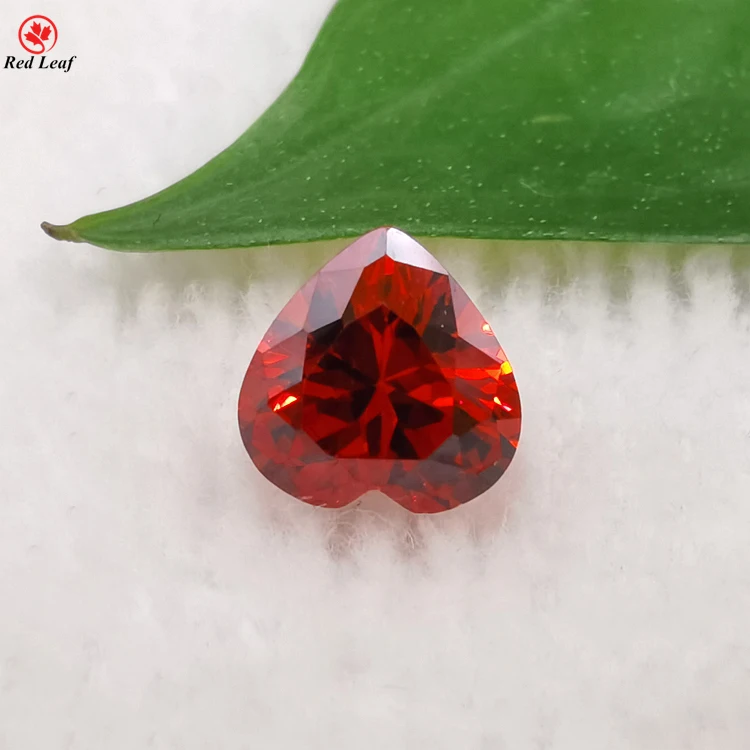

Wholesale 5A Grade Zircon Loose Gemstone Orange Red Heart Cubic Zirconia for Jewelry Making