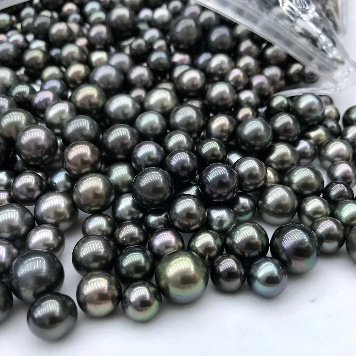 

wholesales DIY BEADS,9-14 mm good quality AA round nature loose Tahiti pearl with half,OR no hole,black color