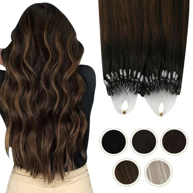 

Full Shine Balayage Color Factory Direct Sales Remy Micro Link Human Hair Extensions
