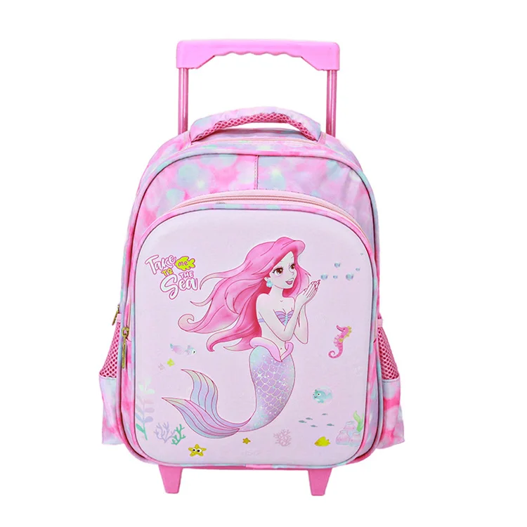 

Cute Cartoon Girls School Bag Set With Custom Logo Cartoon Backpack Dance Bag With Wheels Lightweight Trolley Bag