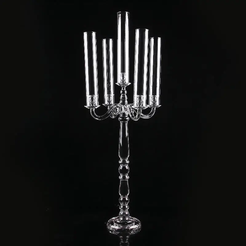 

Wholesale New Products American European home candle holder crystal 5 arm markets Crystal Candlestick