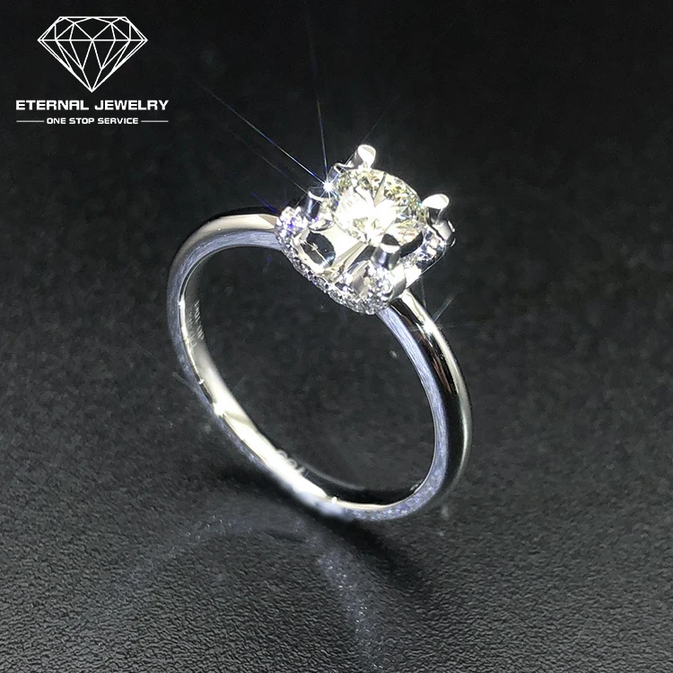 

Women's Fashion S925 Silver 9k 10k 14k 18k Gold White Yellow 0.46ct Moissanite Diamond Wedding Ring