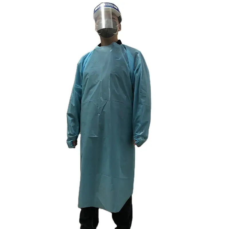 
Disposable CPE gowns disposable cpe plastic apron with thumb holes 