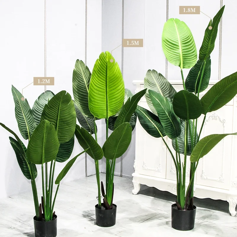 

Nearly Natural Artificial Plants Potted Palm Tree Banane Tree Indoor Leaves Green Plant Faxu Plant Home Decoration Bonsai Trees