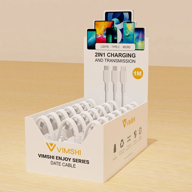 

Vimshi Waterproof 4.0 Pvc Nylon Short Hard Micro Usb C Type-C To Type-C Production Line Box Data Cable For Samsung Realme