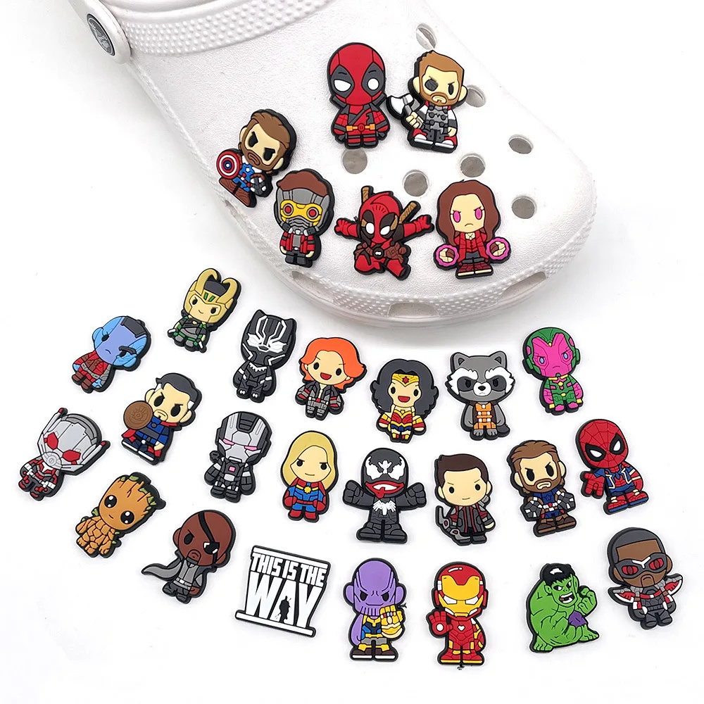 

Custom design cartoon Spider Man children's shoes decorative crocodile shoes Charm