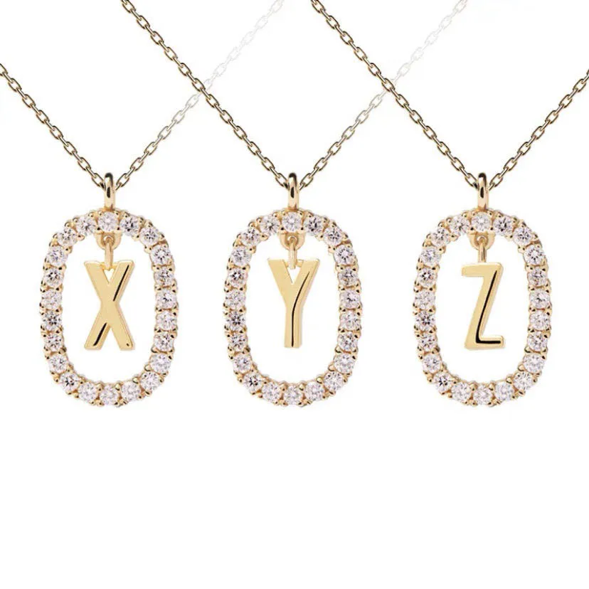 

Jachon New Style Hot Selling 26 letter necklace pendant plated 18 karat gold niche design accessories
