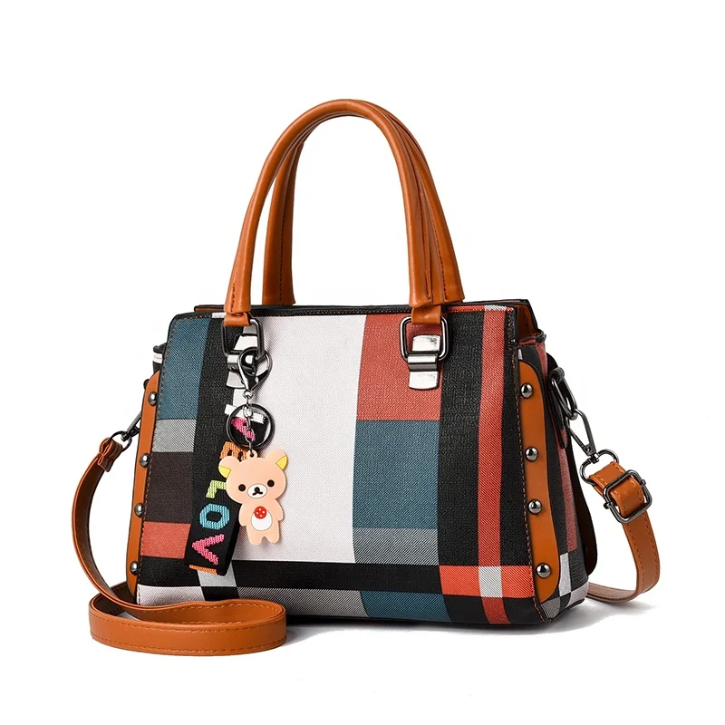 

Handbags for Women with Multiple Internal Pockets Pretty Color Combination Top Handle Tote Shoulder Bag Pu Leather Crossbody Sat