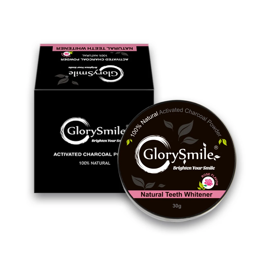 

CE Approved 30g rose flavor active coconut bamboo charcoal teeth whitening powder