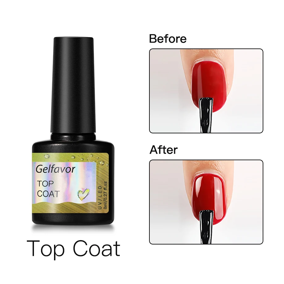 

Manicure Gel Nail Polish Glitter UV LED Lamp Nail Varnishes Base Top Coat Nail lacquer 8ml, Multi-colored