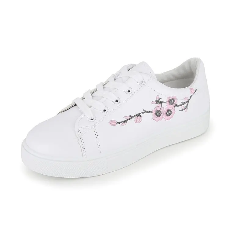

2 color cheap price embroidery shoes and sneakers women, 2 colors